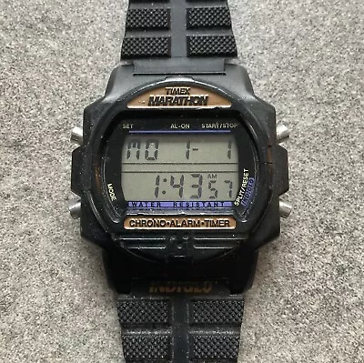 Men's Vintage 1996 DIGITAL Watch TIMEX  Marathon . Alarm. Chronograph Bin I • $29.56