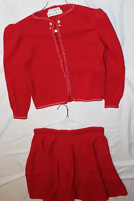 Vintage St. John Red Knit Skirt Set Size S • $19.99