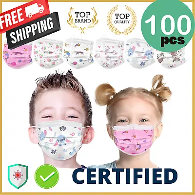 Kids Protective Face Mask | Unisex Comfortable Disposable Respirator Masks Cover • $1.40