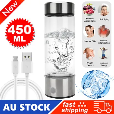 450mL Hydrogen Generator Water Maker Cup Bottle Ionizer USB Bottle Portable Mug • $37.86