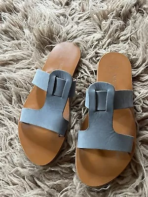 K Jacques Suede Blue Sandals 39 Preowned  • $19