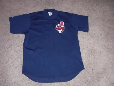 Vintage 90s CLEVELAND INDIANS Majestic Diamond Collection Baseball Jersey Large • $29.16