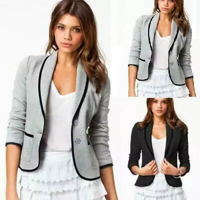 $23.69 • Buy Womens Casual Office Slim Fit Blazer Coat Jacket Suit Work Cardigan Outwear Tops