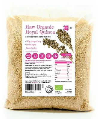 £10.45 • Buy Organic Quinoa 1kg 2kg 3kg 9kg Royal White Whole Grain Gluten Free Vegan Bulk