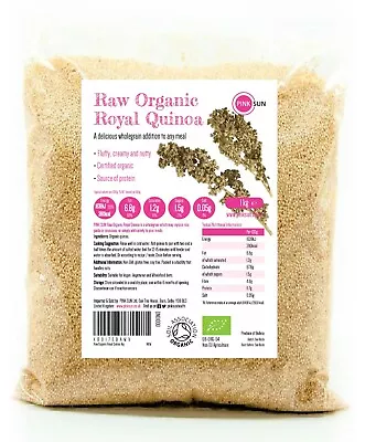 Organic Quinoa 1kg 2kg 3kg 9kg Royal White Whole Grain Gluten Free Vegan Bulk • £10.45