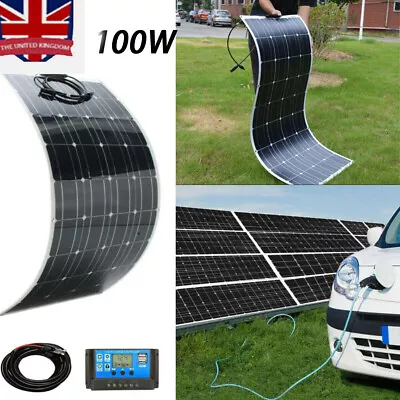 Flexible 100W Solar Panel Charging Kit Marine Caravan Charger&30A Controller • £82.99