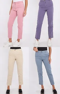 Ex M&S Ladies Pure Cotton Tapered Chinos Chino Trousers Marks & Spencer • £14.95