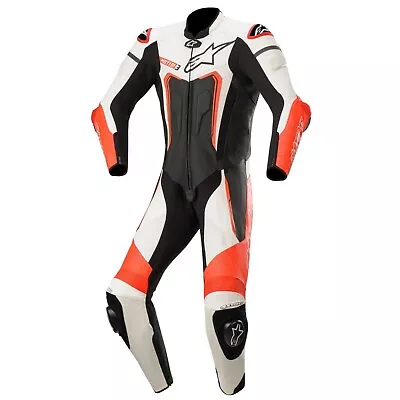 $727.25 • Buy Alpinestars Motegi V3 Black White Fluo Red 1PC CE Leather Motorcycle Race Suit