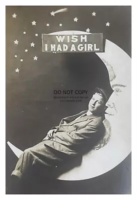 Paper Moon Handsome Man Longing  Wish I Had A Girl  4x6 Photo • $7.97