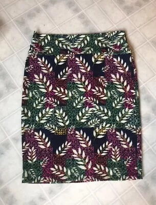 Lularoe Cassie Skirt 2XL Black Pink Green Floral Pencil Skirt Pull On Style • $24.14