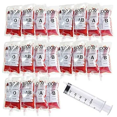$16.14 • Buy 20 Pack Blood Bag For Drinks IV Bags Pouches Mug Empty Vampire Diary Halloween F