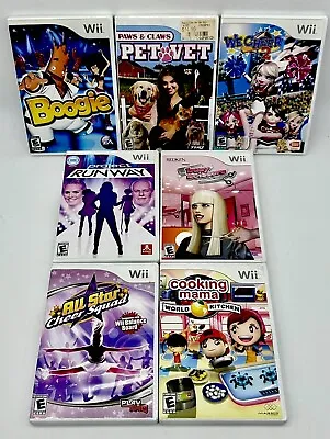 Nintendo Wii Games Lot Of 7 Cheer Runway Pet Vet Boogie Cooking Scissors L@@K • $18.99