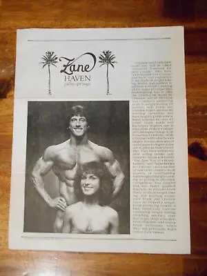 FRANK ZANE Advertisement ZANE HAVEN Bodybuilding Muscle Pamphlet/booklet • $15