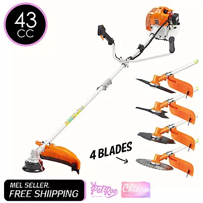 Dynamic Power Garden Whipper Snipper Brush Cutter 43cc + 4 Blade • $212.90