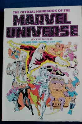 Marvel Universe The Official Handbook. Book Of The Dead Volume 9 `1987. Paperbk • £5