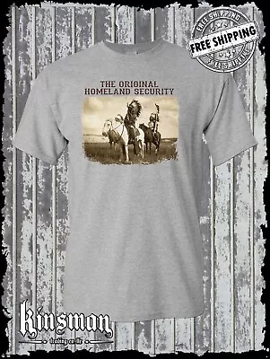 The Original Homeland Security Native American Indian T-Shirt / War Bonnet Horse • $15.95