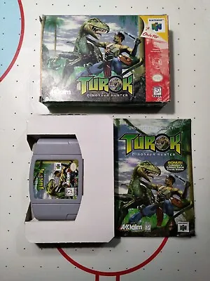 TUROK DINOSAUR HUNTER N64 Nintendo 64  CIB Complete With Manual Excellent!🦖🦕🏹 • $49.99