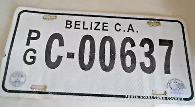 BELIZE CENTRAL AMERICA License Plate Punta Gorda Town Council #C 00637 Expired • $40