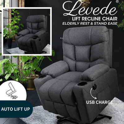 $559.99 • Buy Levede Recliner Chair Electric Lift Chairs Armchair Lounge Fabric Sofa USB
