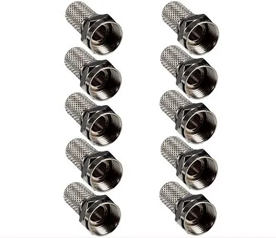 10 Lot  F Type RG6 Twist On Coax Coaxial Cable RF Connector Plug Antenna TV CCTV • $6.89