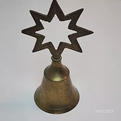 Brass Bell Vintage Eight Point Star HandMade India  4.5 Inches • $12.97