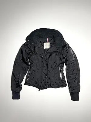 Vintage Y2K Moncler Women's Black Hooded Ski Jacket Size S • $300
