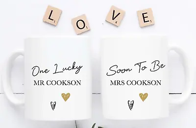 Engagement Gifts For Couple Soon To Be One Lucky Mr And Mrs Mugs Wedding Present • £11.49