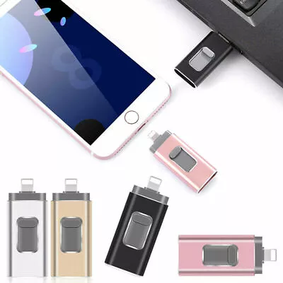 USB Flash Drive External Storage Memory Stick For IPhone X XR 11 IPad 64GB 512GB • £17.77