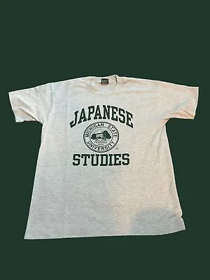 Michigan State Spartans Japanese Studies Survived VTG Single Stitch Shirt Large • $1