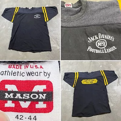 60s VTG MASON DURENE Jack Daniels Jersey T Shirt Football Covington Manor 42-44 • $39.99