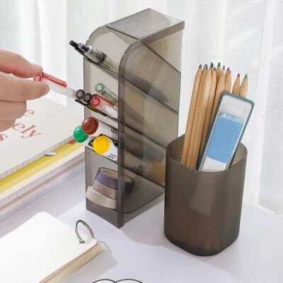 $8.57 • Buy Office Desk Organizer Desktop Make Up/Pen/Pencil Holder Container Storage Box