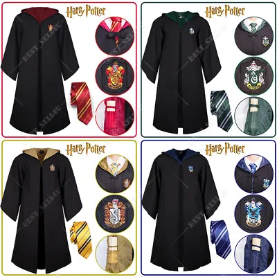 $26.69 • Buy AU Harry Potter Gryffindor Ravenclaw Slytherin Robe Cloak Tie Costume Wand Scarf