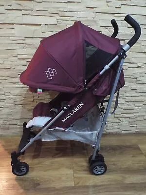 £139 • Buy * MACLAREN TRIUMPH BURGUNDY STROLLER With RAIN COVER * RRP F 249 * LATEST MODEL*