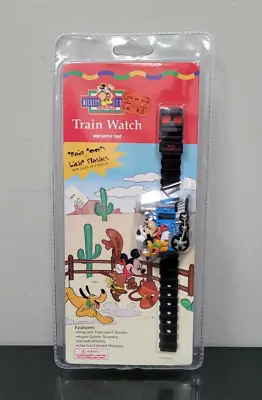 New Vtg Disney Mickey Mouse Train Watch Toots Lights Flashes! Vintage Classic • $9.99