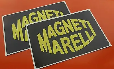 MAGNETI MARELLI Black Yellow Racing Car Decals X2 Rally Motorbike 165mm X 105mm • $4.41