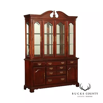 American Drew Chippendale Style Cherry China Cabinet • $895