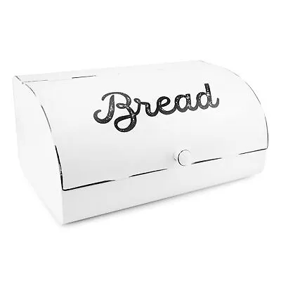 Enamelware Bread Box; White Modern Farmhouse Vintage Style Countertop Bin • $41.99
