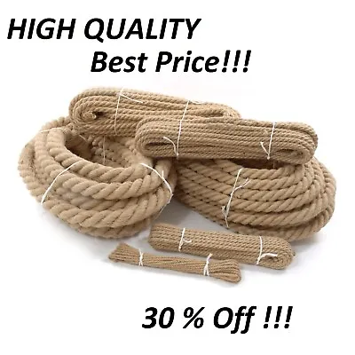 £1.19 • Buy 6mm To 60mm Natural Jute Rope Twisted Decking Cord Garden Boating Sash Camping