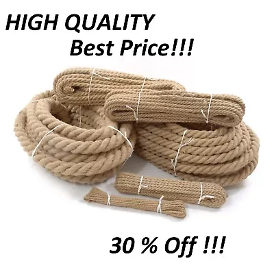 £1.19 • Buy 6mm To 60mm Natural Jute Rope Twisted Decking Cord Garden Boating Sash Camping