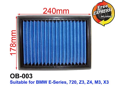 $69.90 • Buy High-Flow Simota Air Filter For BMW E-Series 720 Z3 Z4 M3 X3 OB-003