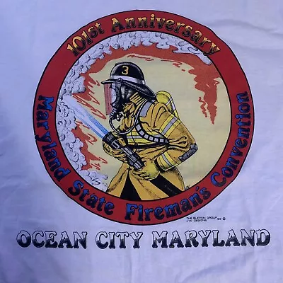 Vintage Ocean City Volunteer  Firefighter  Convention 101st T Shirt XL USA • $15.29