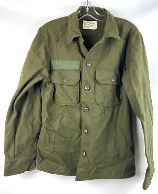 Vintage NOS USGI Military Cold Weather Field Shirt OD Green Wool Small • $33.99