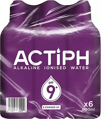 £7.38 • Buy Alkaline Ionised Spring Water PH9+ 6x 600ml Purified With Electrolytes Clean And