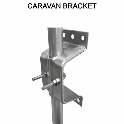 Caravan Boat Fascia Pressed Bracket With Clamp For 1” Inch TV Aerial Mast Pole • £9.95