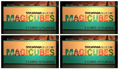 4-BOXES 4x3 Sylvania 12 Flash Cubes BLUE DOT MAGICUBES Vintage Camera 91242 NEW • $69.95