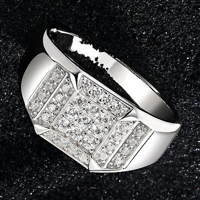 Silver Pinky Ring For Men Wedding Rings Comfort Fit Wedding Band Ring Band • $36.99