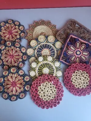 Vintage Wicker MCM Woven Trivets Lot • $35.99