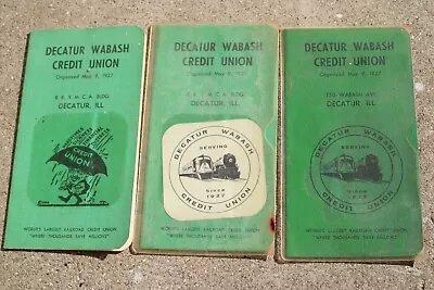 Lot Of 3 1960's Decatur Wabash Railroad Credit Union Ledgers Used 2-Plastic Case • $9.99