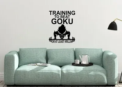 £14.99 • Buy Training To Beat Goku Inspired Design Anime Home Wall Art Decal Vinyl Sticker
