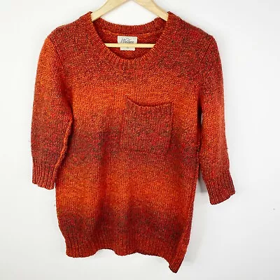 Madewell Wallace Sweater Red Wool Alpaca Blend Rowboat Knit Tunic Pullover XS • $19.99